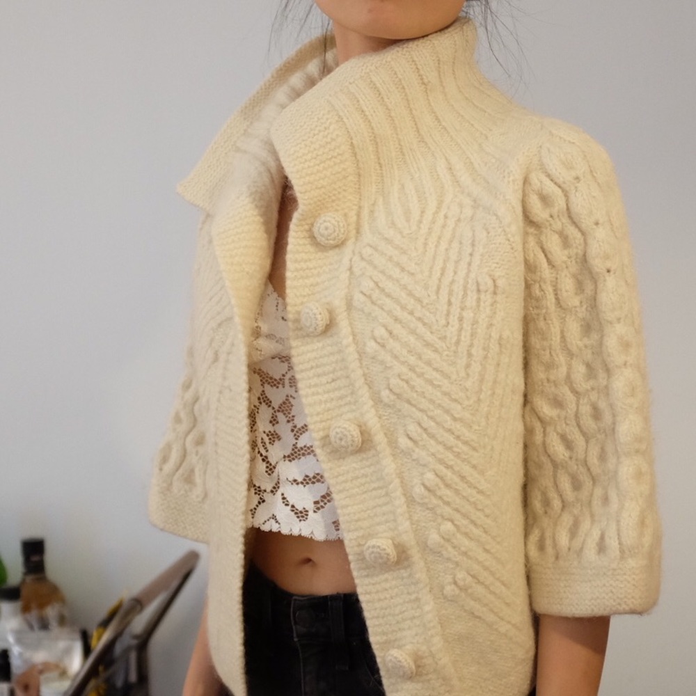 Hand knit sweater crop top
